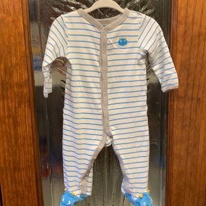 Carter’s onesie , 9 months, blue and white stripes